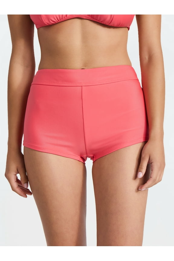 Solid Boyshort Bikini Bottoms, Women’s