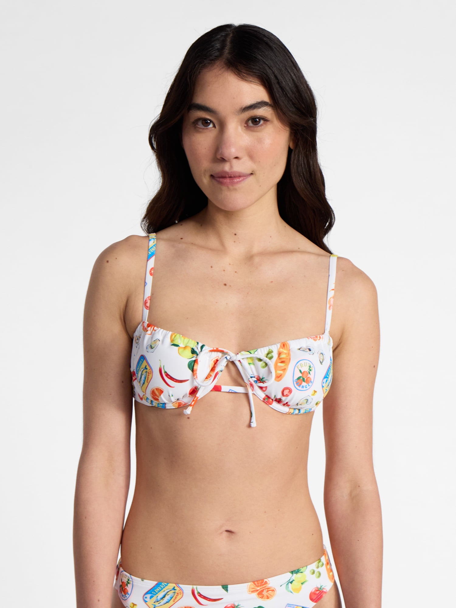 No Boundaries Kitschy Printed Underwire Bikini Top, Women’s