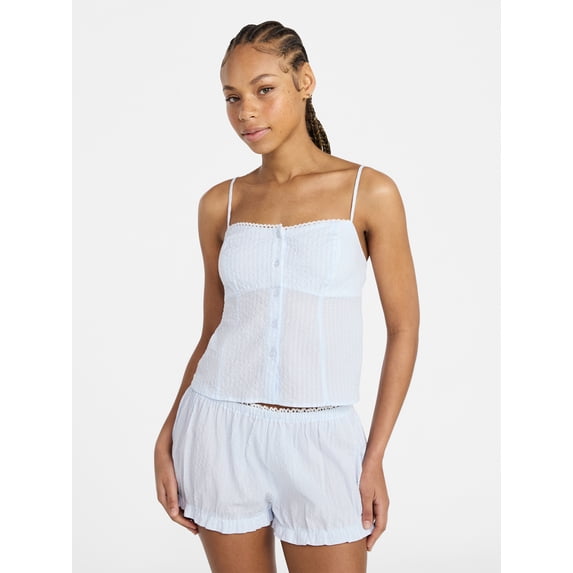 No Boundaries Woven Cami Bloomer Sleep Set, Women's Size XS - XXL