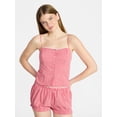thumbnail image 1 of No Boundaries Cami Top and Bloomer Shorts Sleep Set, 2-Piece, Women's XS-XXL, 1 of 5