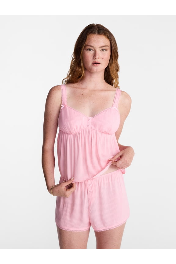 Woven Cami Top and Shorts Sleep Set, 2-Piece, Women's XS-XXL
