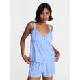 thumbnail image 1 of No Boundaries Woven Cami Top and Shorts Sleep Set, 2-Piece, Women's XS-XXL, 1 of 5