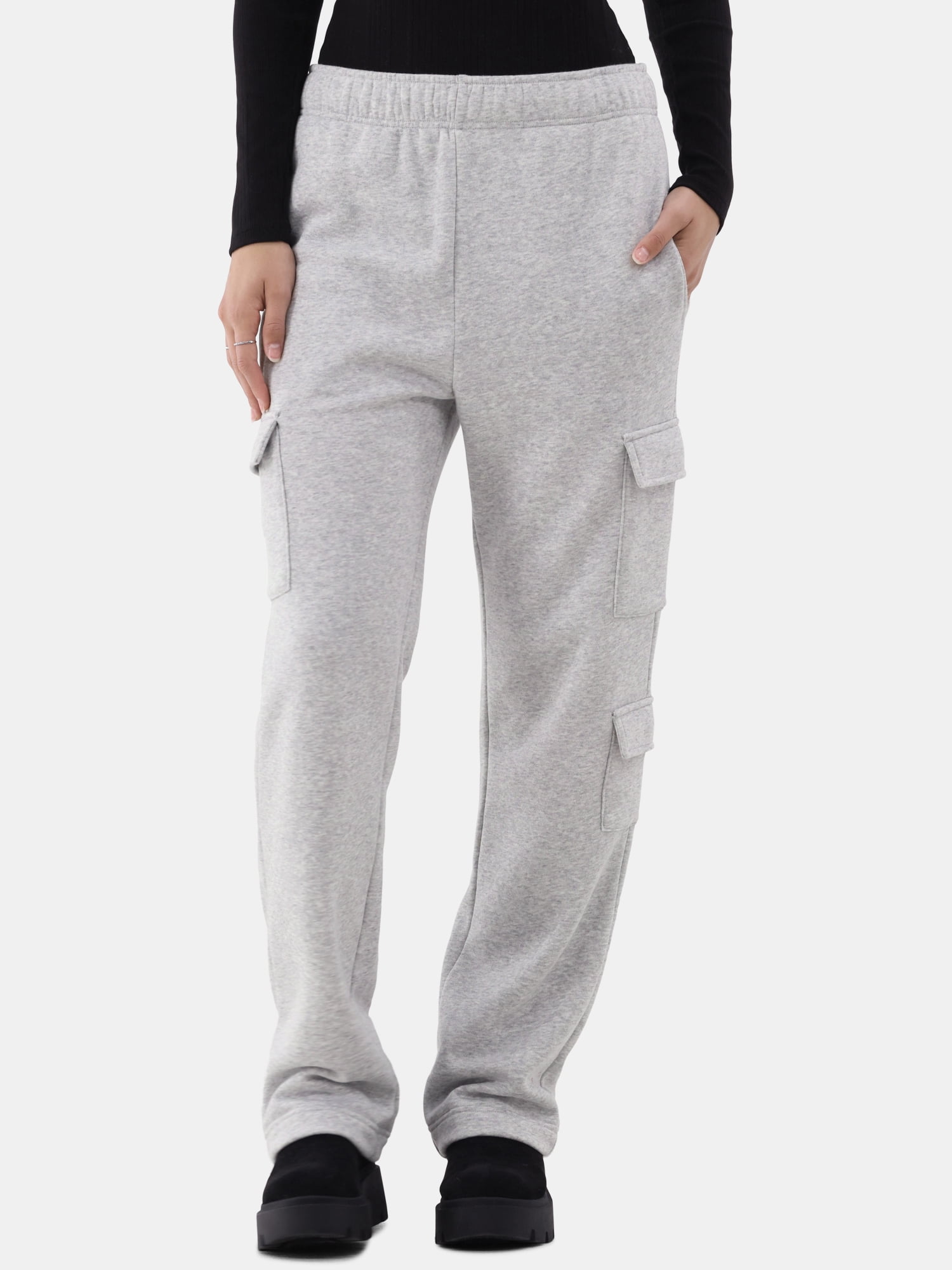 No Boundaries Cargo Fleece Joggers, 30'' Inseam, Women’s and Women’s Plus