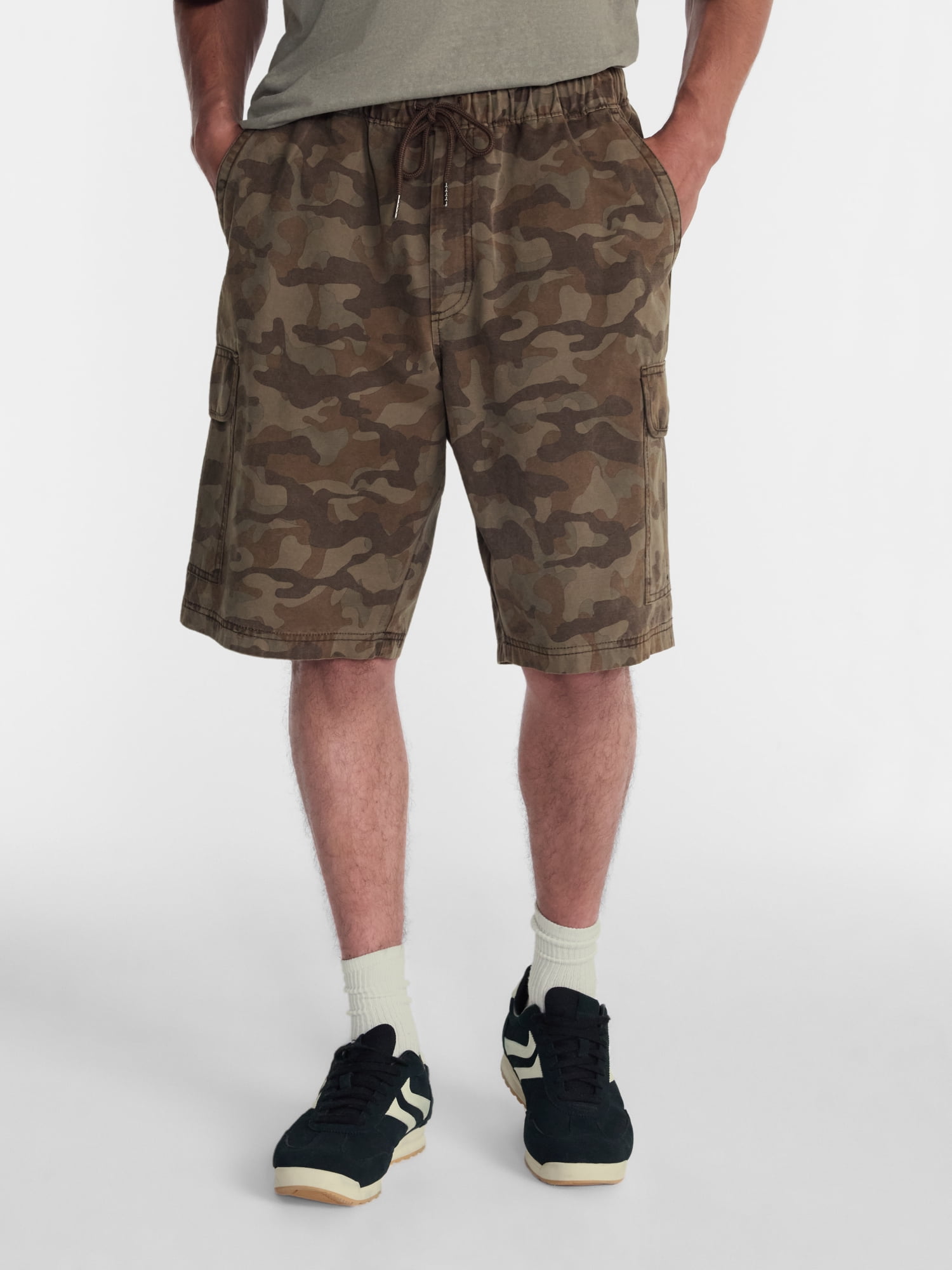 No Boundaries Baggy Fit Twill Cargo Shorts, 10" Inseam, Men's Sizes XS-5XB