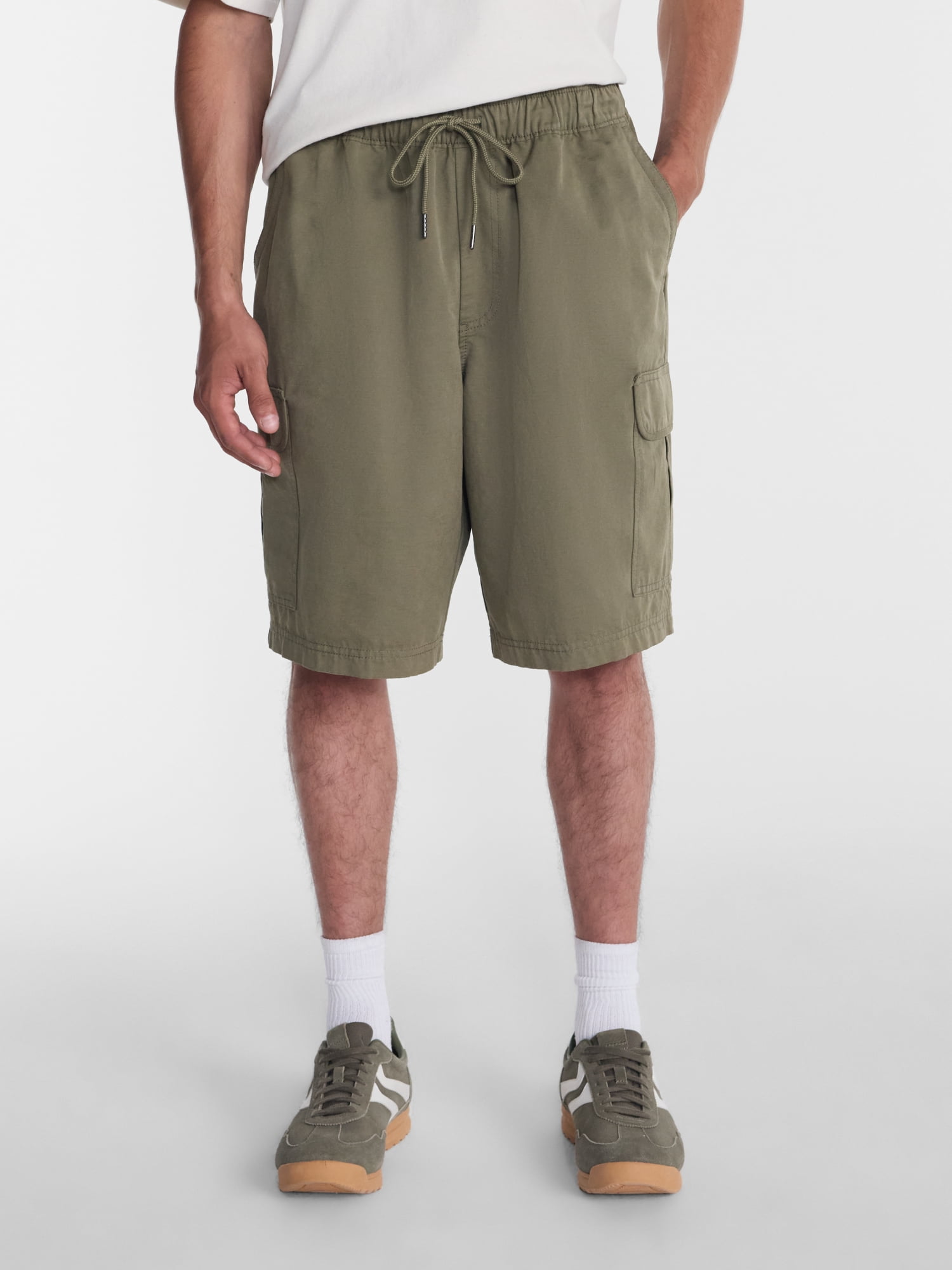No Boundaries Baggy Fit Twill Cargo Shorts, 10" Inseam, Men's Sizes XS-5XB