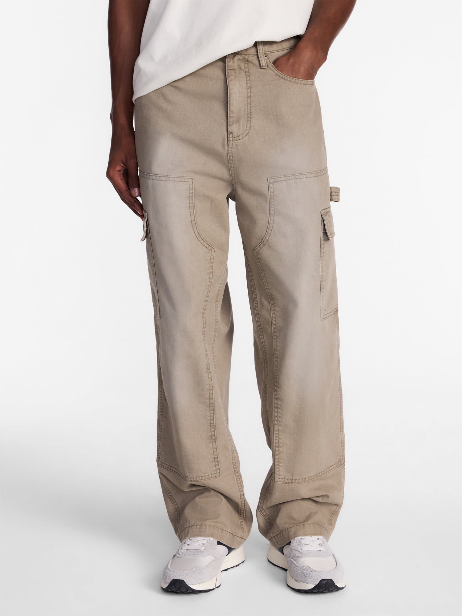 No Boundaries 100% Cotton Loose Fit Carpenter Pants, Men's Sizes 28-44