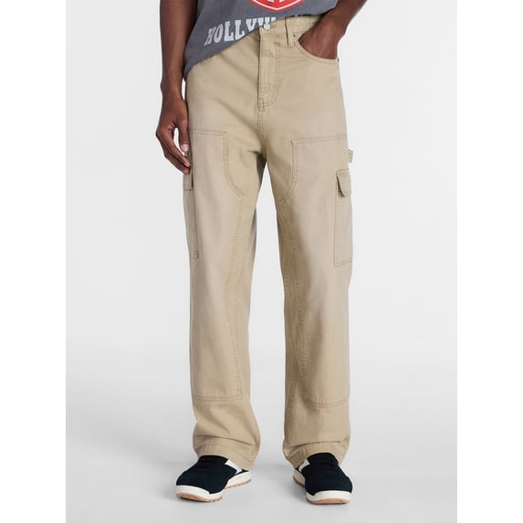 No Boundaries 100% Cotton Loose Fit Carpenter Pants, Men's Sizes 28-44