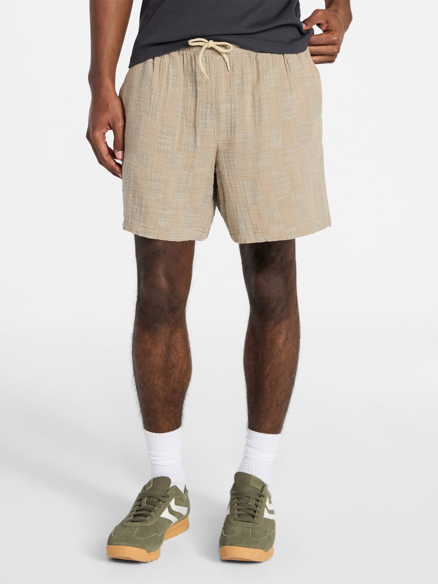 No Boundaries Check Gauze Shorts, 6.5" Inseam, Men's XS-5XL