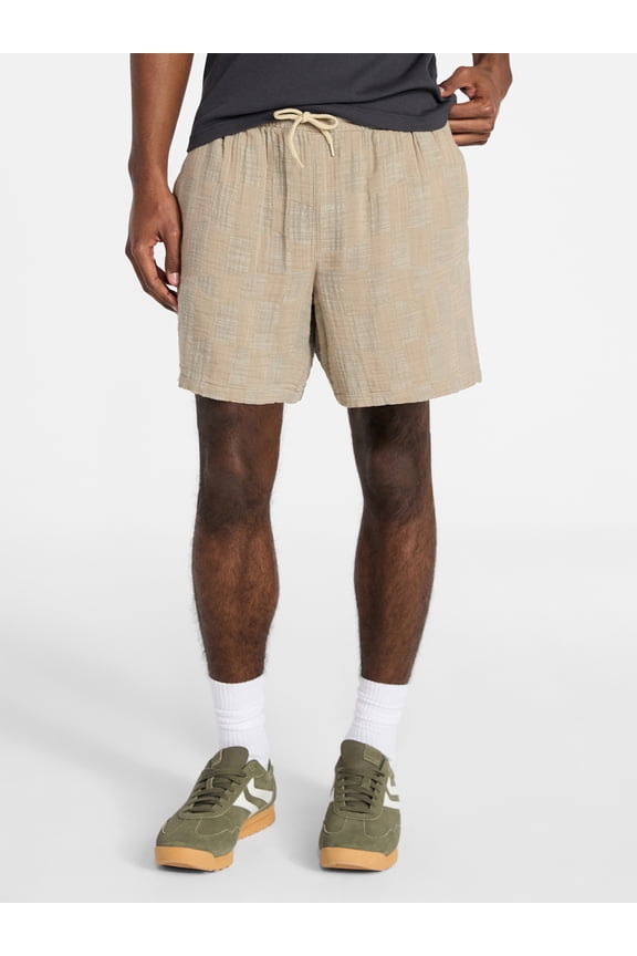 Check Gauze Shorts, 6.5" Inseam, Men's XS-5XL