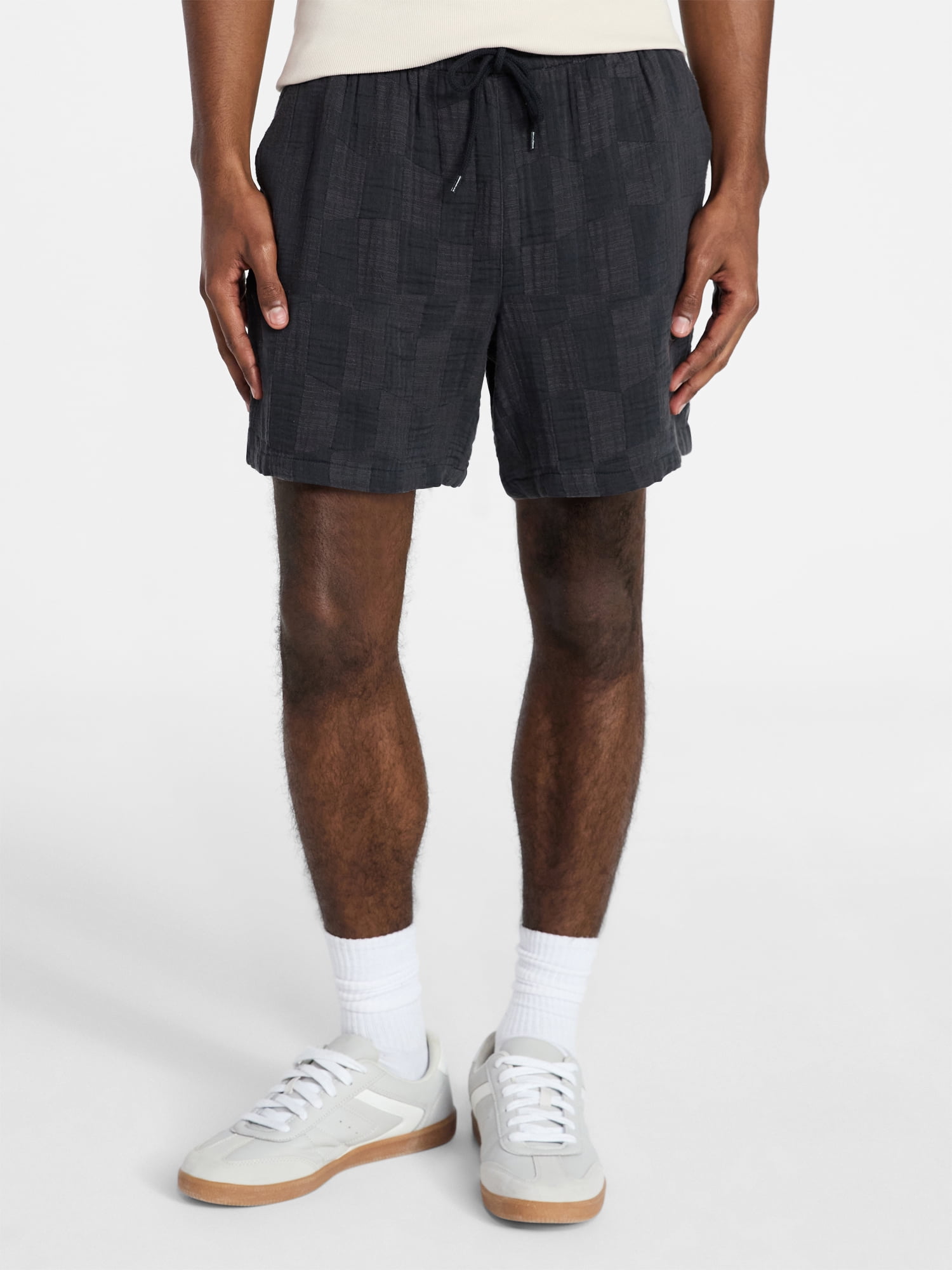 No Boundaries Check Gauze Shorts, 6.5" Inseam, Men's XS-5XL