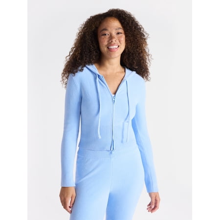 No Boundaries Chenille Zip-Up Hoodie, Women's