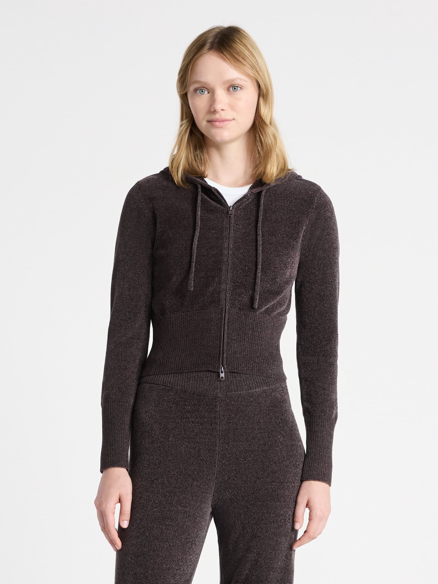 No Boundaries Chenille Zip-Up Hoodie, Women's