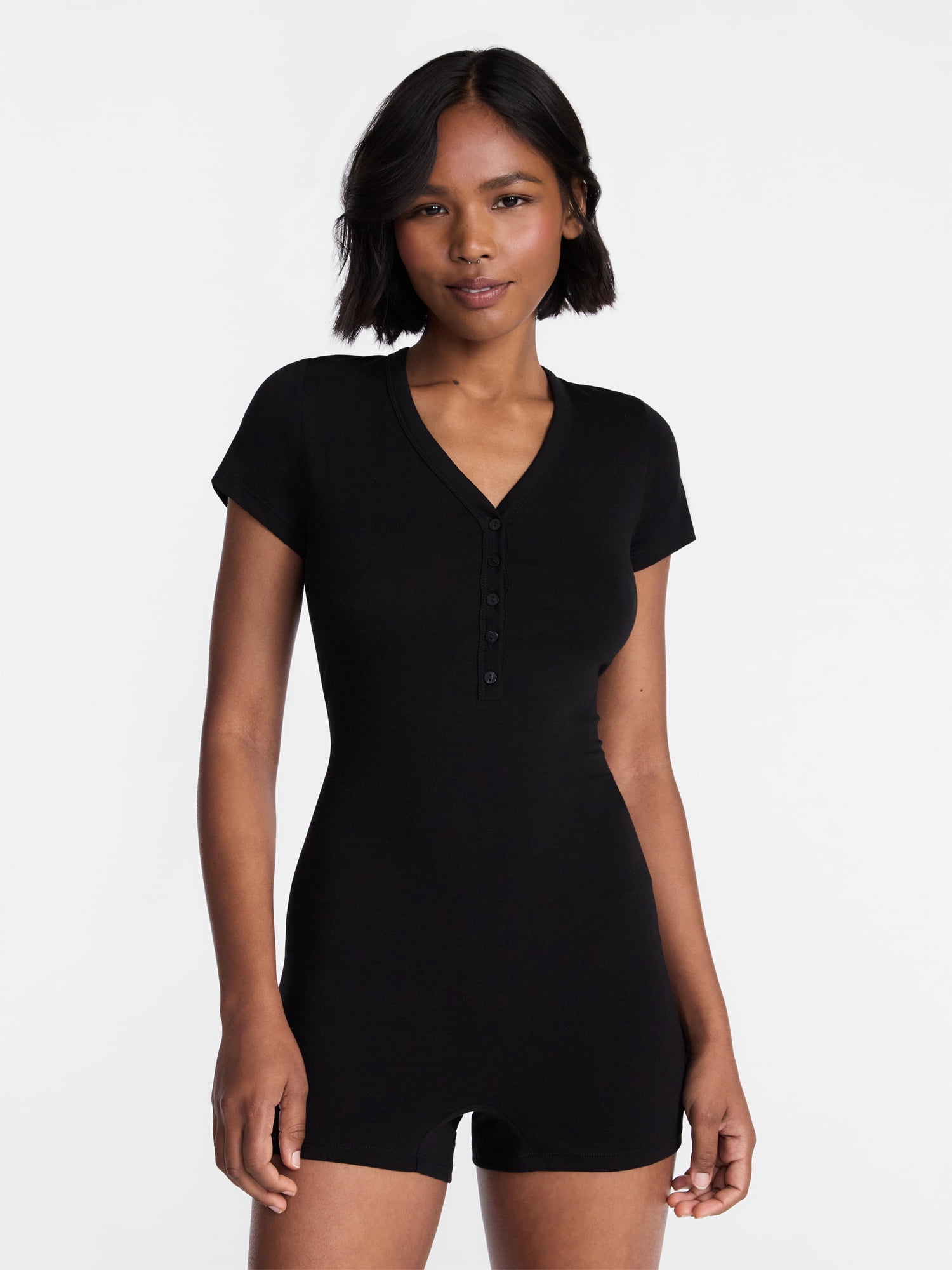 No Boundaries Cloud Core Sleepwear Romper, Women's XXS-3X
