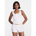 thumbnail image 1 of No Boundaries Cloud Core Sleepwear Tank Top and Shorts Sleep Set, 2-Piece, Women's XXS-3X, 1 of 5