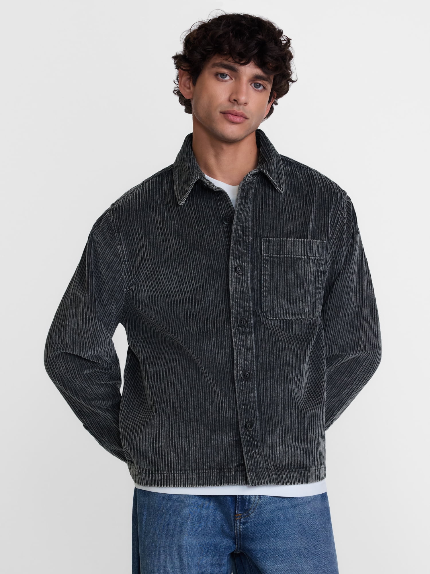 No Boundaries Cotton Corduroy Shacket, Men’s & Big Men’s XS-5XB