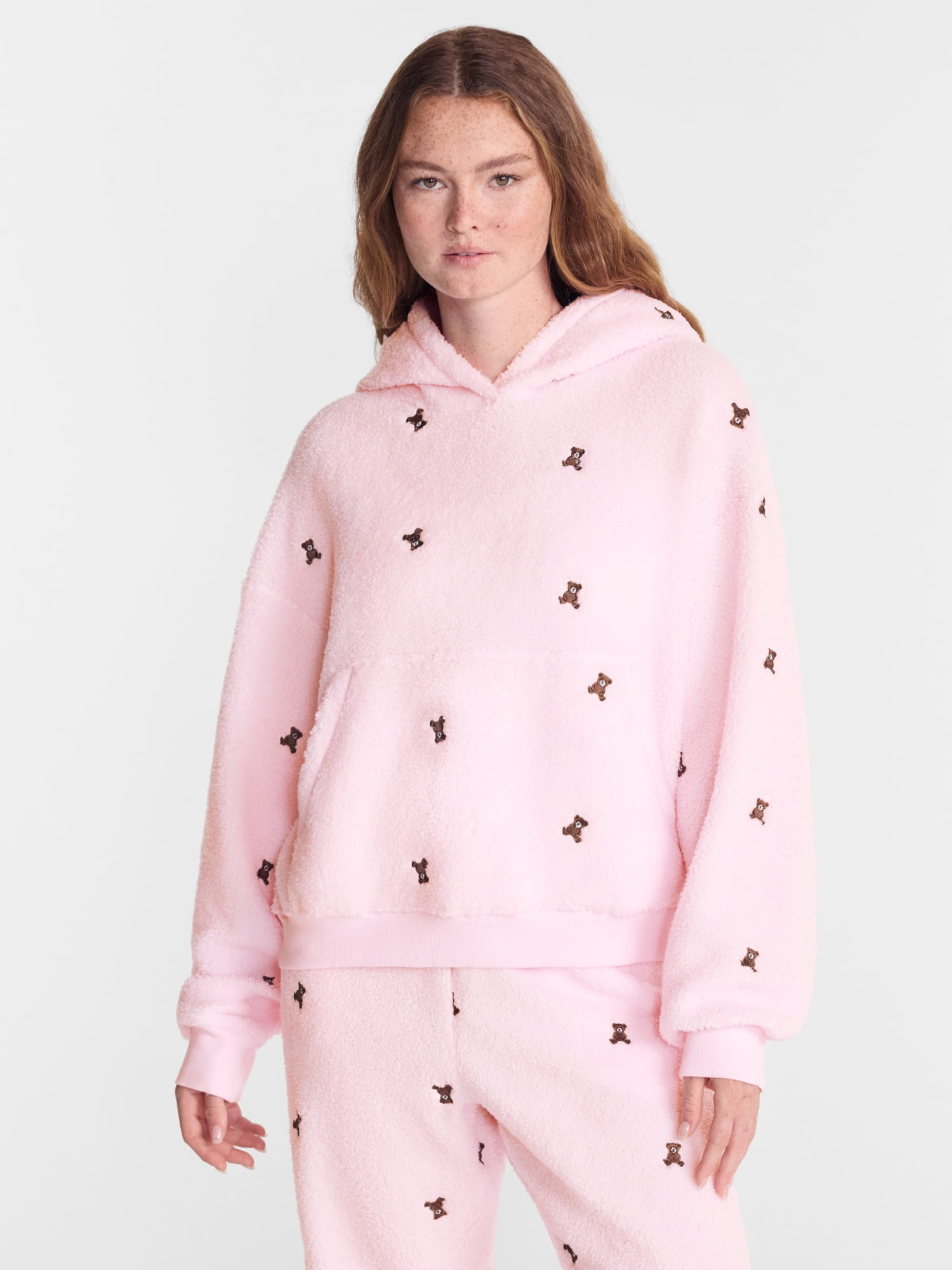 No Boundaries Cozy Teddy Hoodie, Women’s XS-2X
