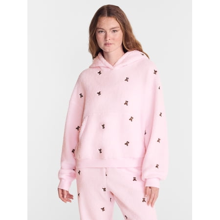 No Boundaries Cozy Teddy Hoodie, Women’s XS-2X