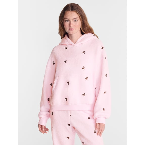 No Boundaries Cozy Teddy Hoodie, Women’s XS-2X