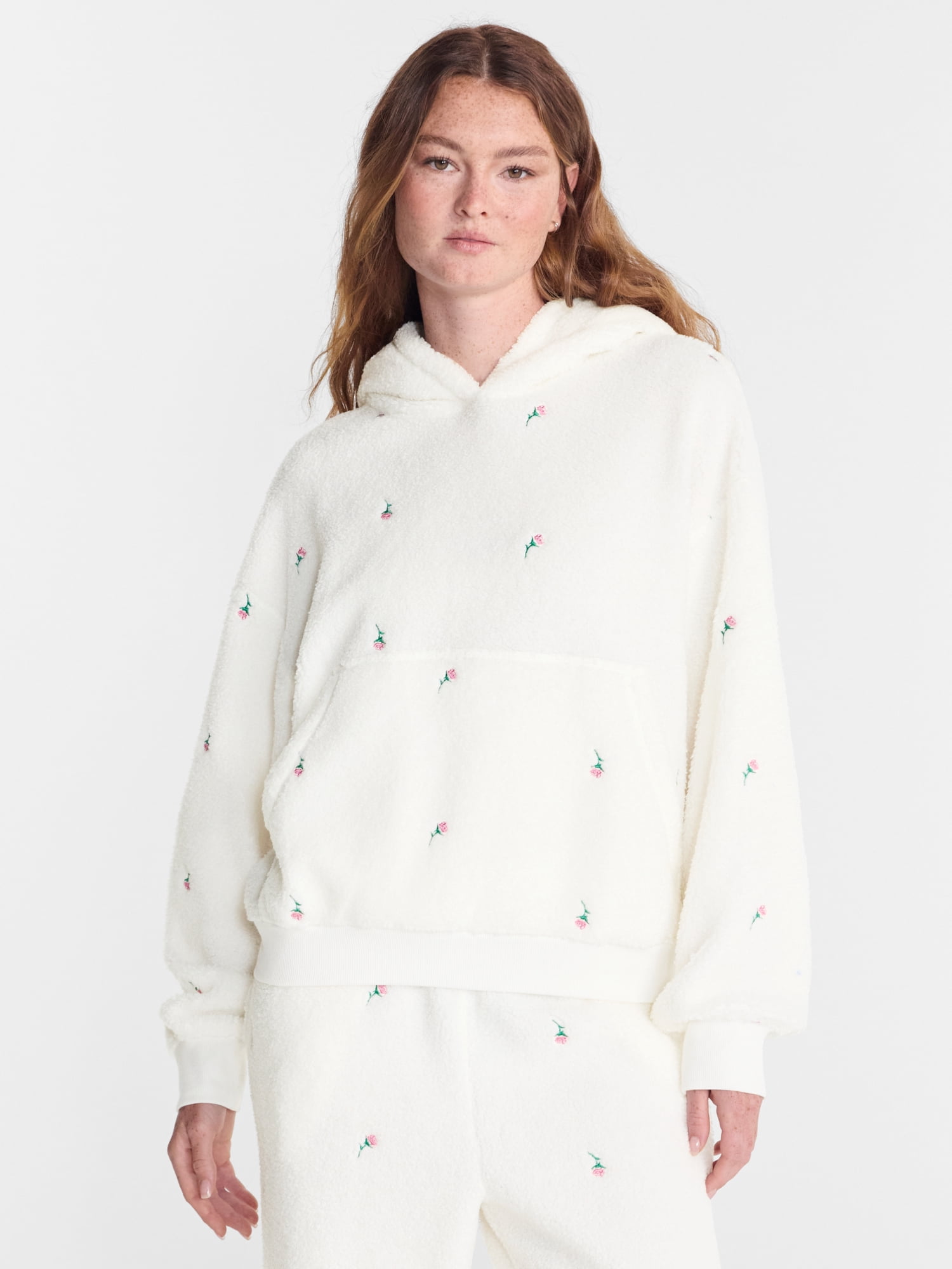 No Boundaries Cozy Teddy Hoodie, Women’s XS-2X