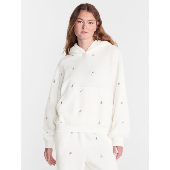 No Boundaries Cozy Teddy Hoodie, Women’s XS-2X