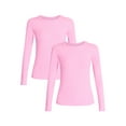 thumbnail image 1 of No Boundaries Ribbed Crewneck Tee with Long Sleeves, 1 or 2-Pack, Women's & Women's Plus XXS-XXL, 1 of 7