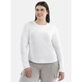 thumbnail image 1 of No Boundaries Ribbed Crewneck Tee with Long Sleeves, Women's Plus, Sizes 1X-4X, 1 of 5