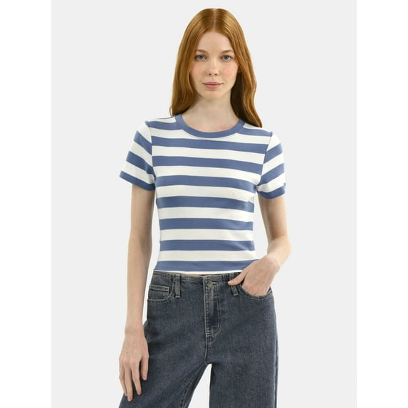 No Boundaries Cotton Crew Cropped Tee, Women's