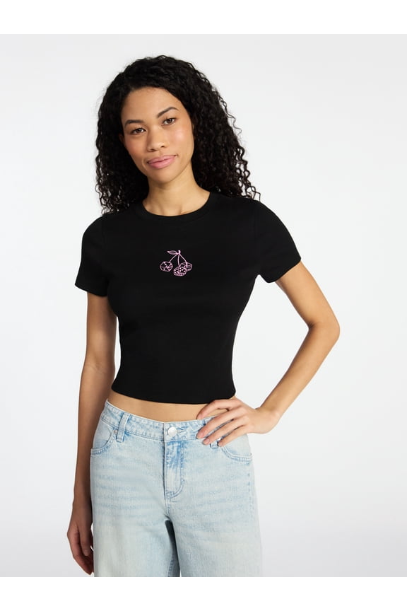 Cotton Crewneck Cropped Tee, Women's XXS-XXL