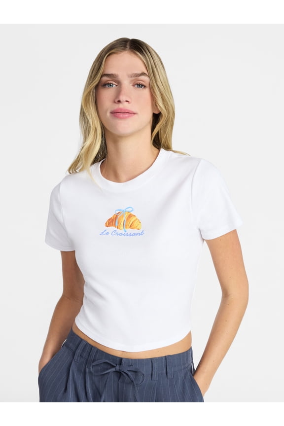 Cotton Crewneck Cropped Tee, Women's XXS-XXL