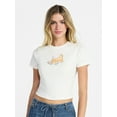 thumbnail image 1 of No Boundaries Cotton Crewneck Cropped Tee, Women's XXS-XXL, 1 of 5