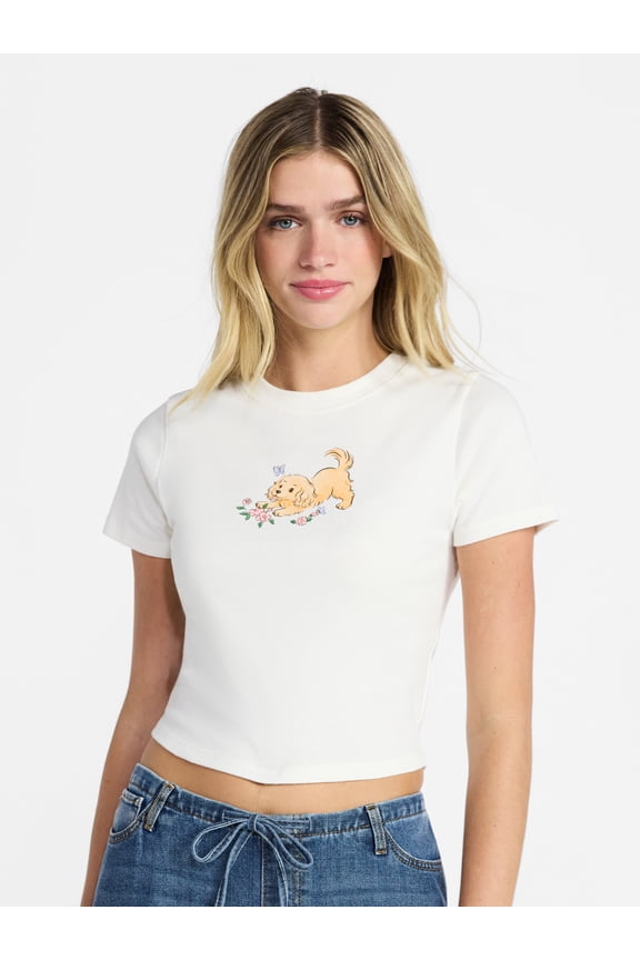 Cotton Crewneck Cropped Tee, Women's XXS-XXL