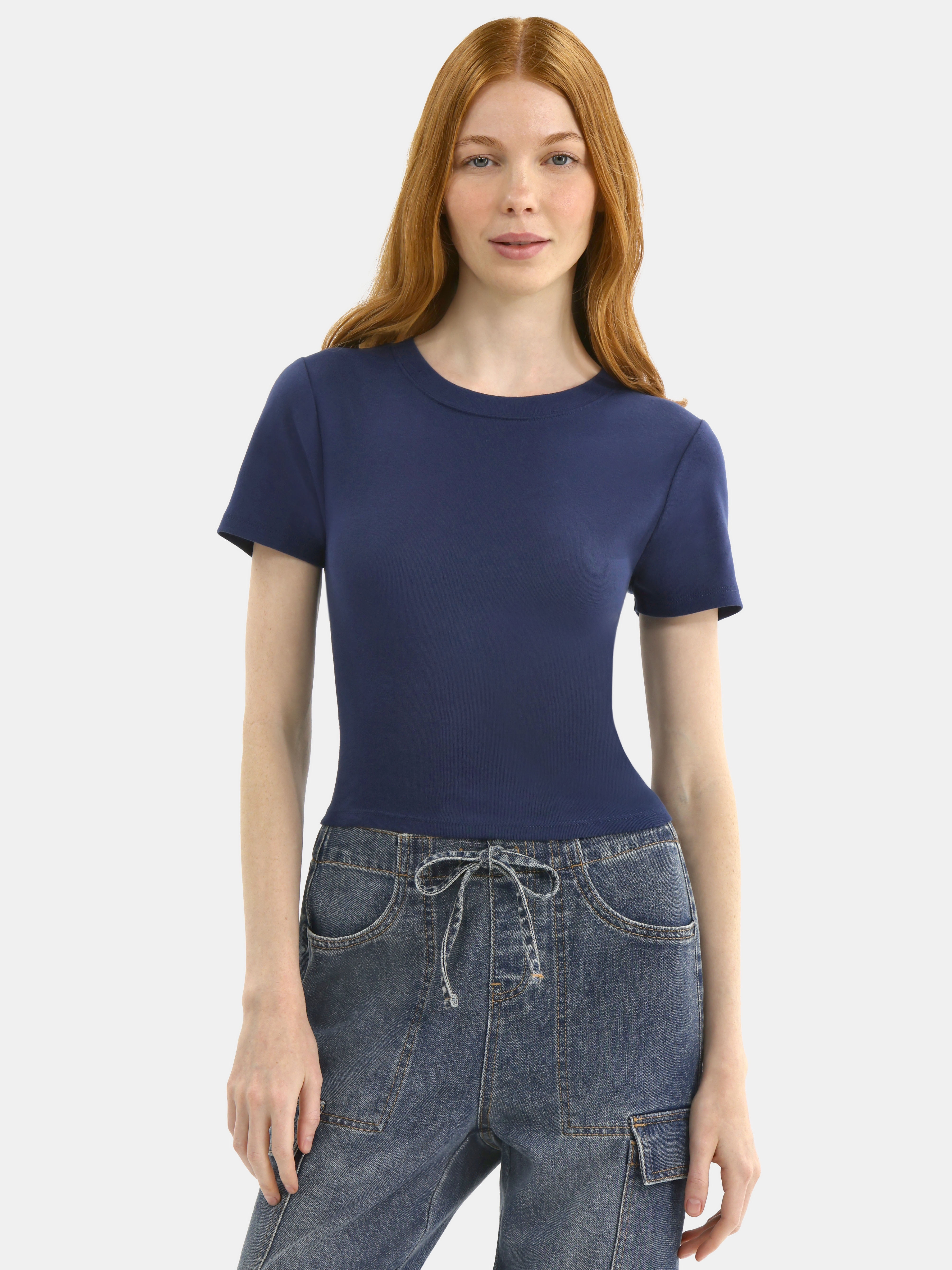 No Boundaries Cotton Crew Cropped Tee, Women's