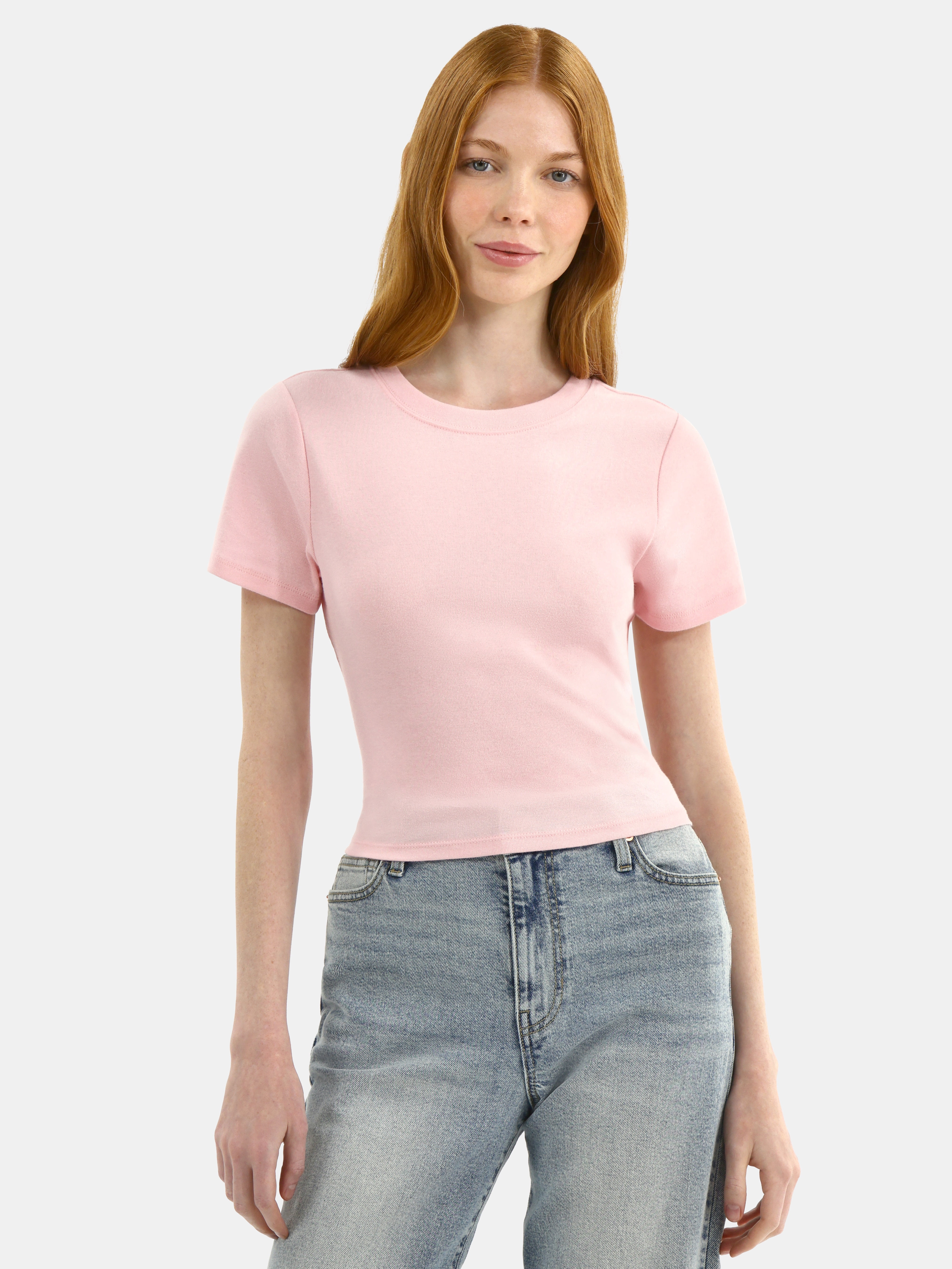 No Boundaries Cotton Crew Cropped Tee, Women's