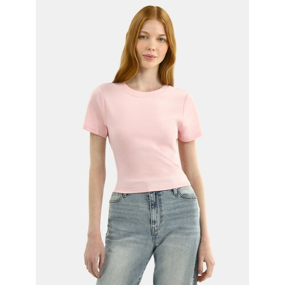 No Boundaries Cotton Crew Cropped Tee, Women's