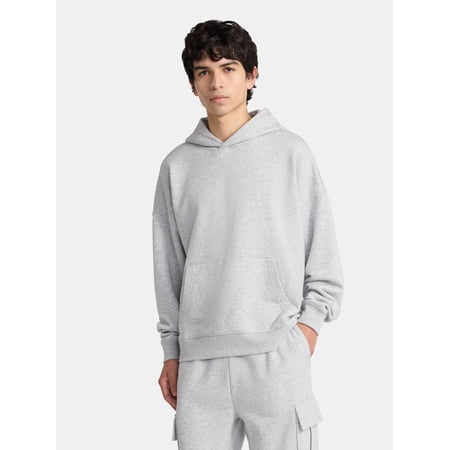 No Boundaries Boxy Fit Cropped Sweatshirt Hoodie, Men's & Big Men's