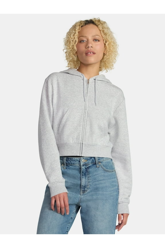 Cropped Fleece Zip Hoodie, Women’s