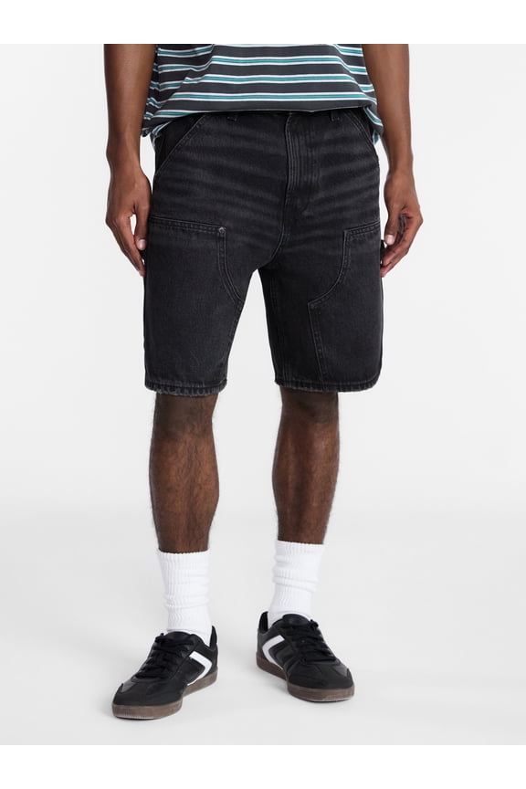 Men's & Big Men's 100% Cotton Denim Carpenter Shorts, 9" Inseam, Size 28-44