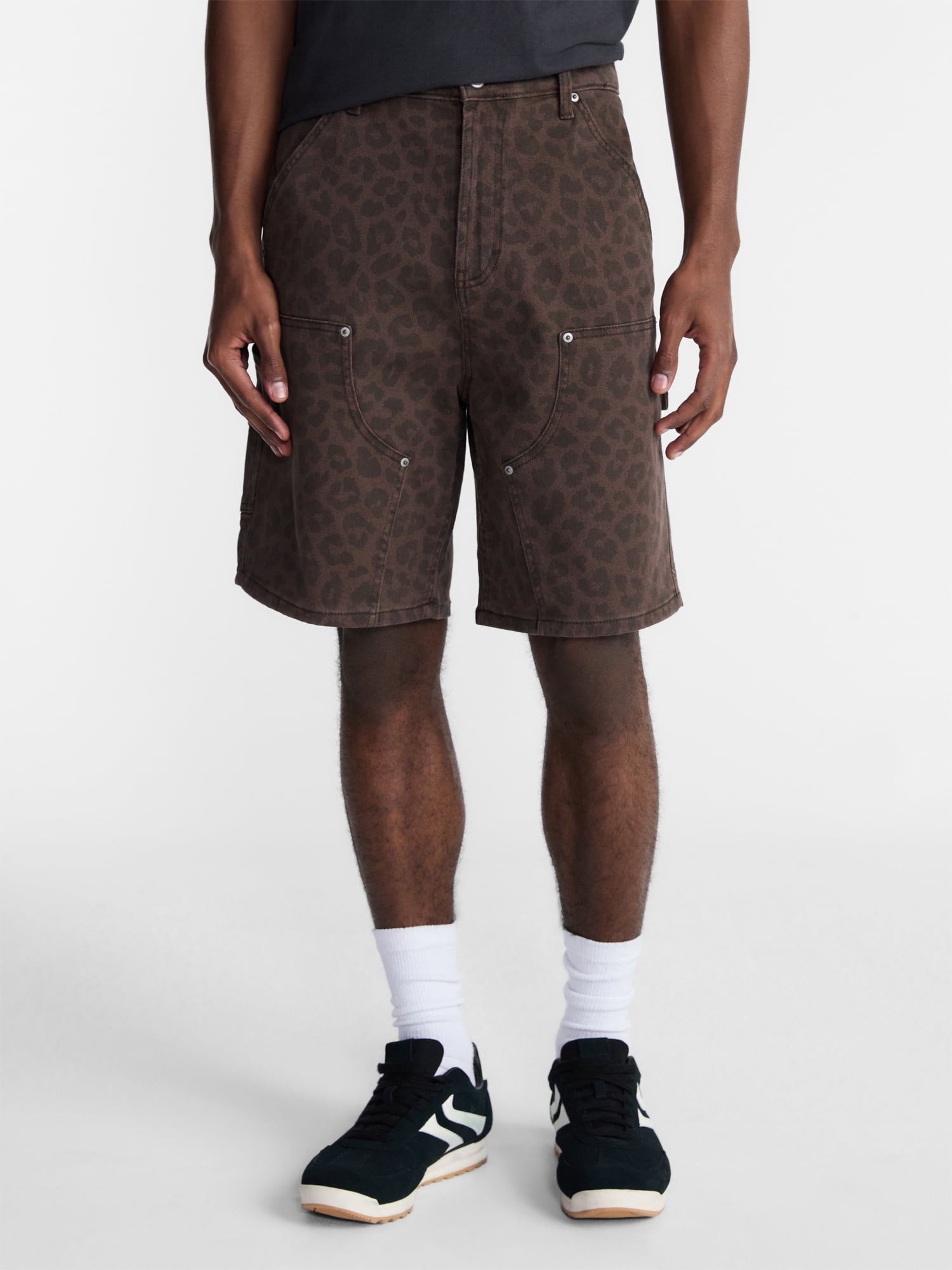 No Boundaries Men's & Big Men's Leopard Pattern Printed Denim
