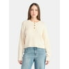 No Boundaries Pointelle Henley Pullover, Women's