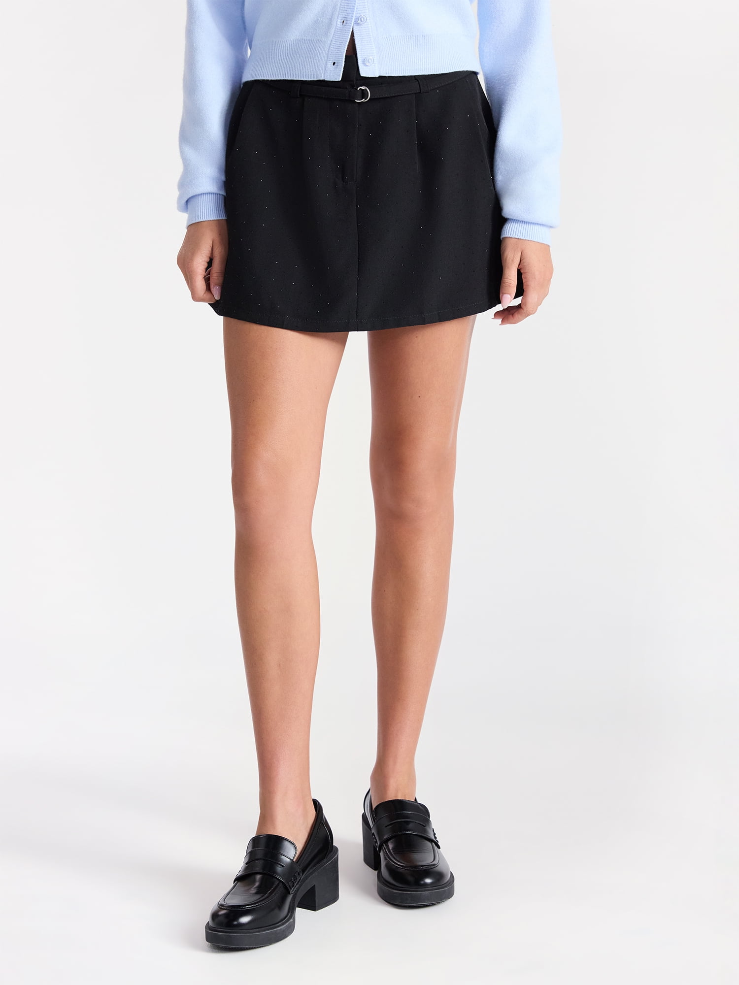 Embellished Pleated Mini Skirt, Women's