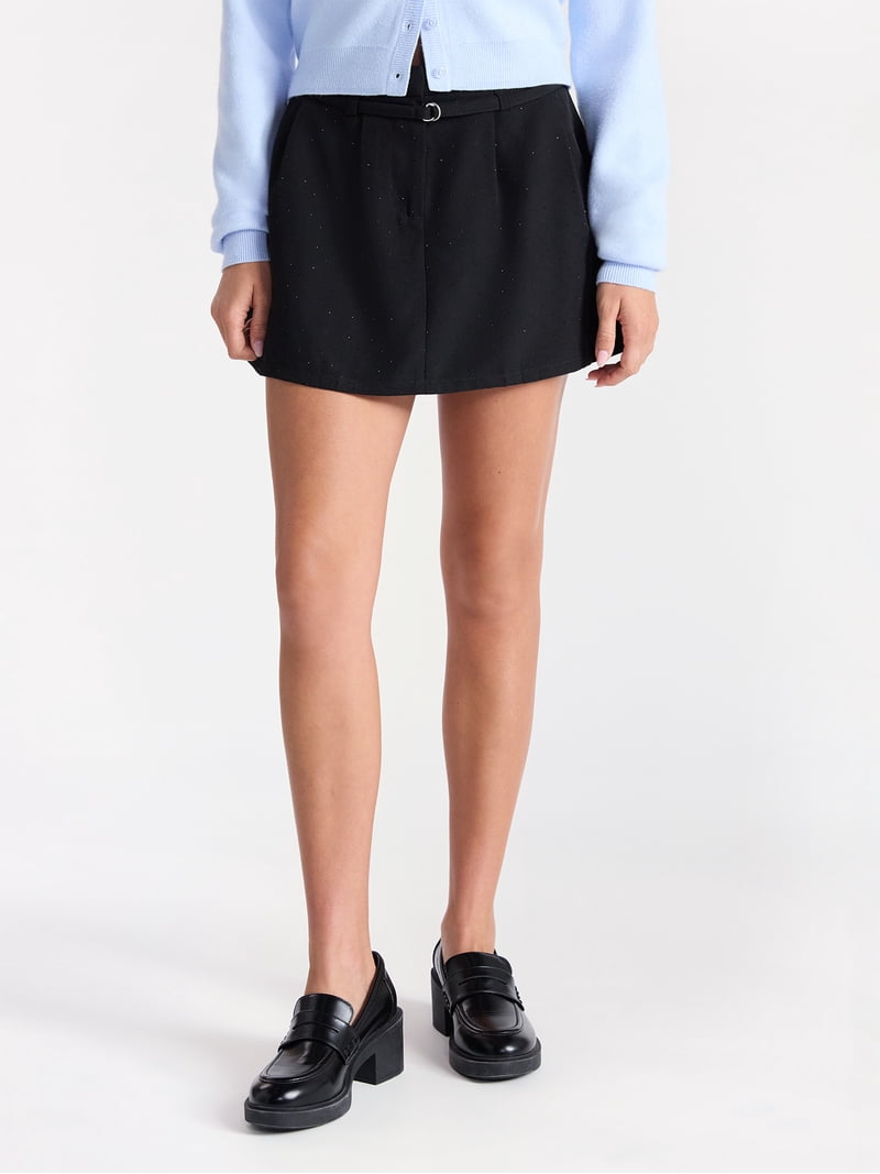 No Boundaries Embellished Pleated Mini Skirt, Women's - Walmart.com