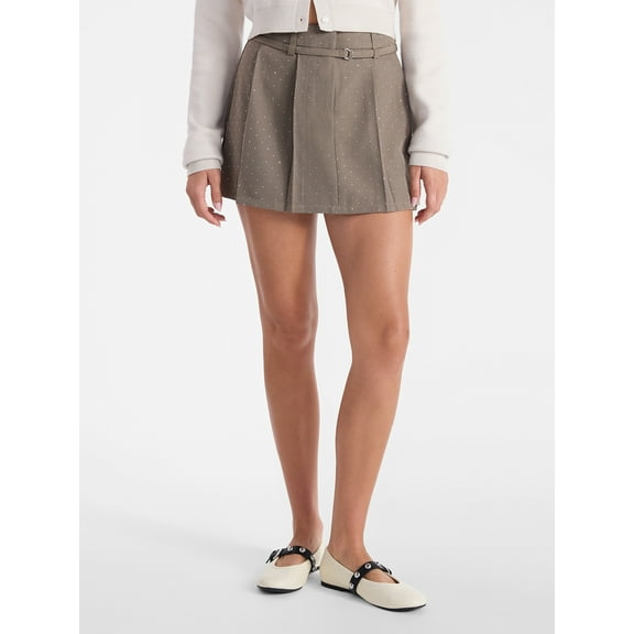 No Boundaries Embellished Pleated Mini Skirt, Women's