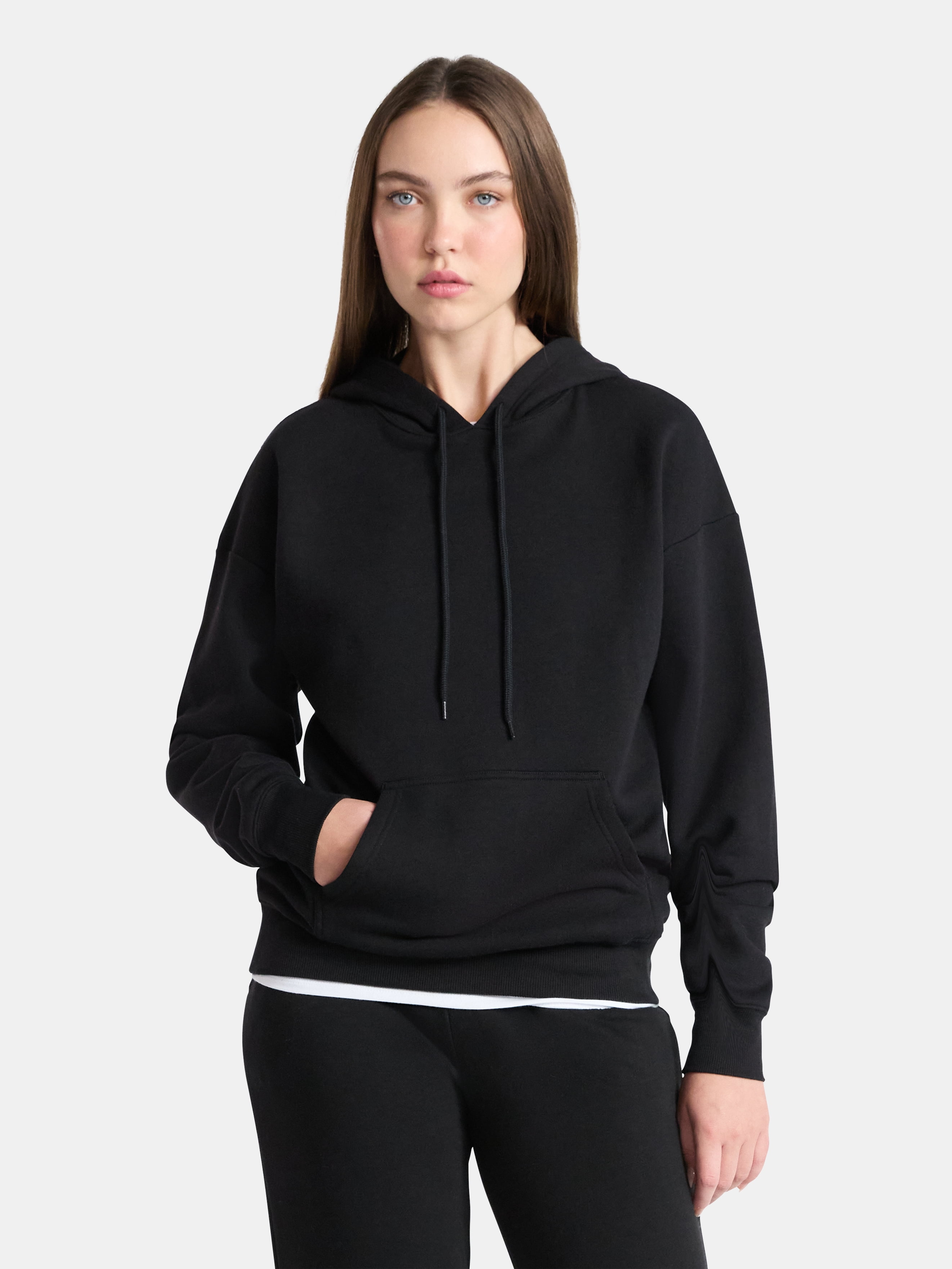 No Boundaries Essential Fleece Hoodie, Women's Sizes XXS-XXL