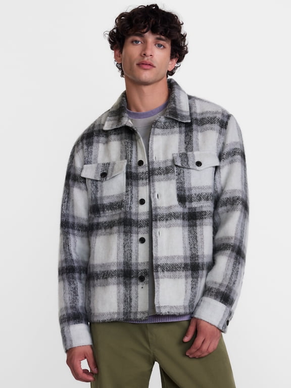 Men's Soft Fuzzy Knit Shacket, Sizes XS-4XLT