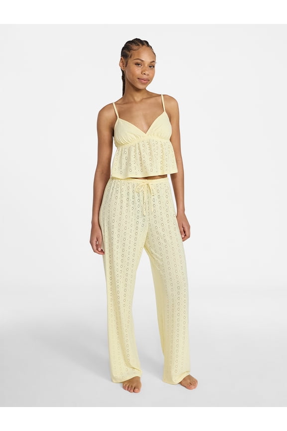 Eyelet Cami and Pants Sleep Set, 2-Piece, Women's XS-XXL