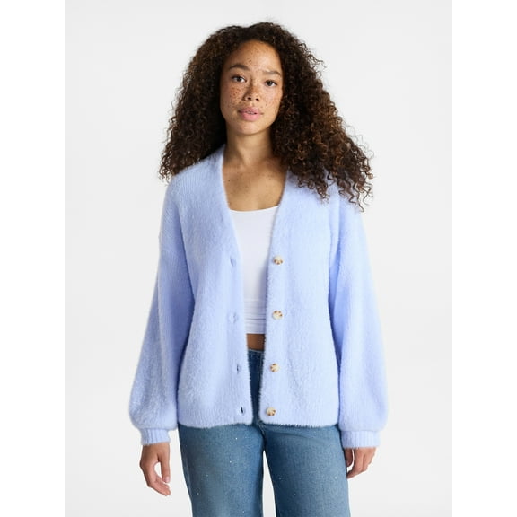 No Boundaries Fashion Button Front Cardigan, Women's