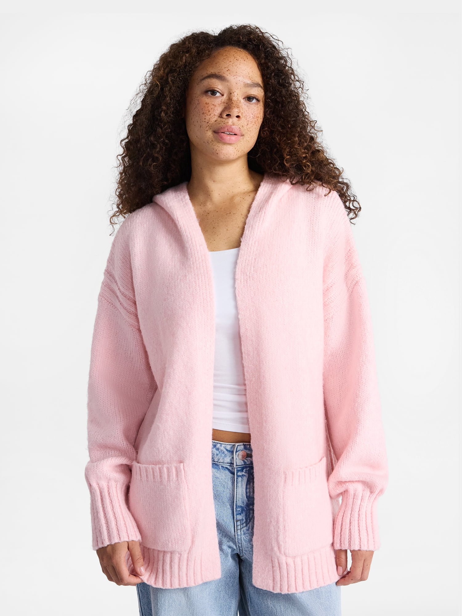 No Boundaries Fashion Hooded Cardigan, Women's