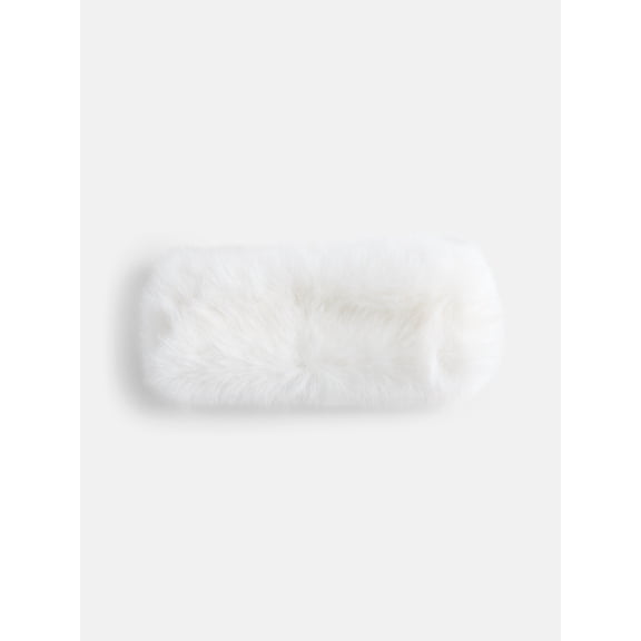 No Boundaries Women's Faux Fur Headband, White