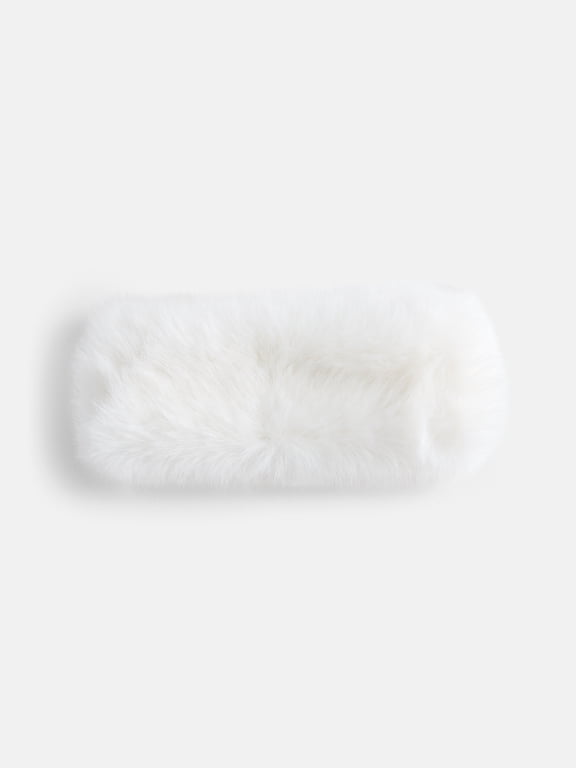 Women's Faux Fur Headband, White