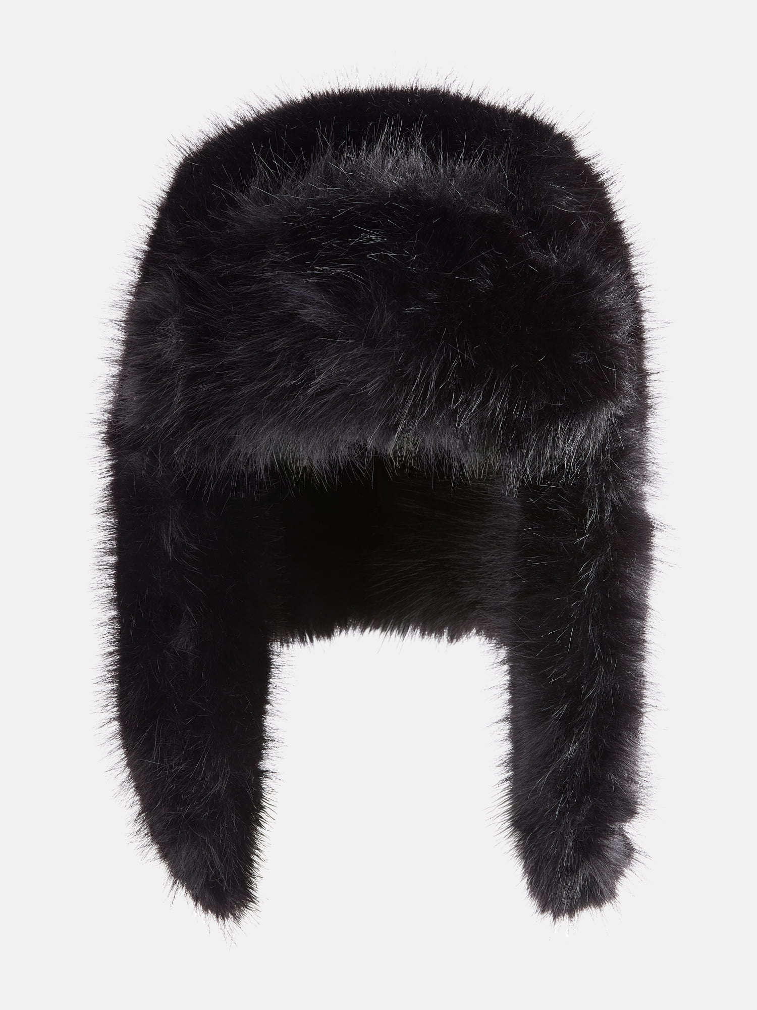 No Boundaries Faux Fur Trapper Hat, Women's, Black Soot